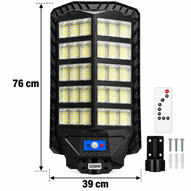 Foco Led Solar 3000w Para Exterior Con Control Remoto Ip67 5