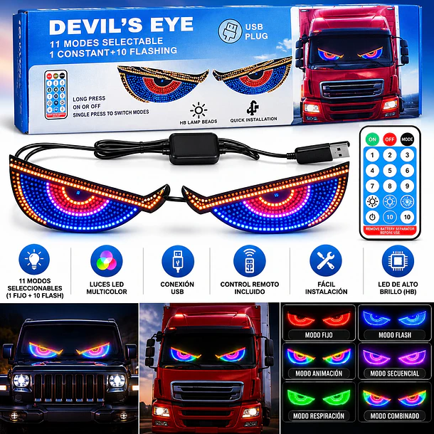 Ojos Led Devil's Eye Decorativos Con Conexión Usb 3