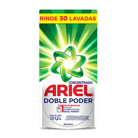 Detergente Ariel Liquido Concentrado Doble Poder 800ml