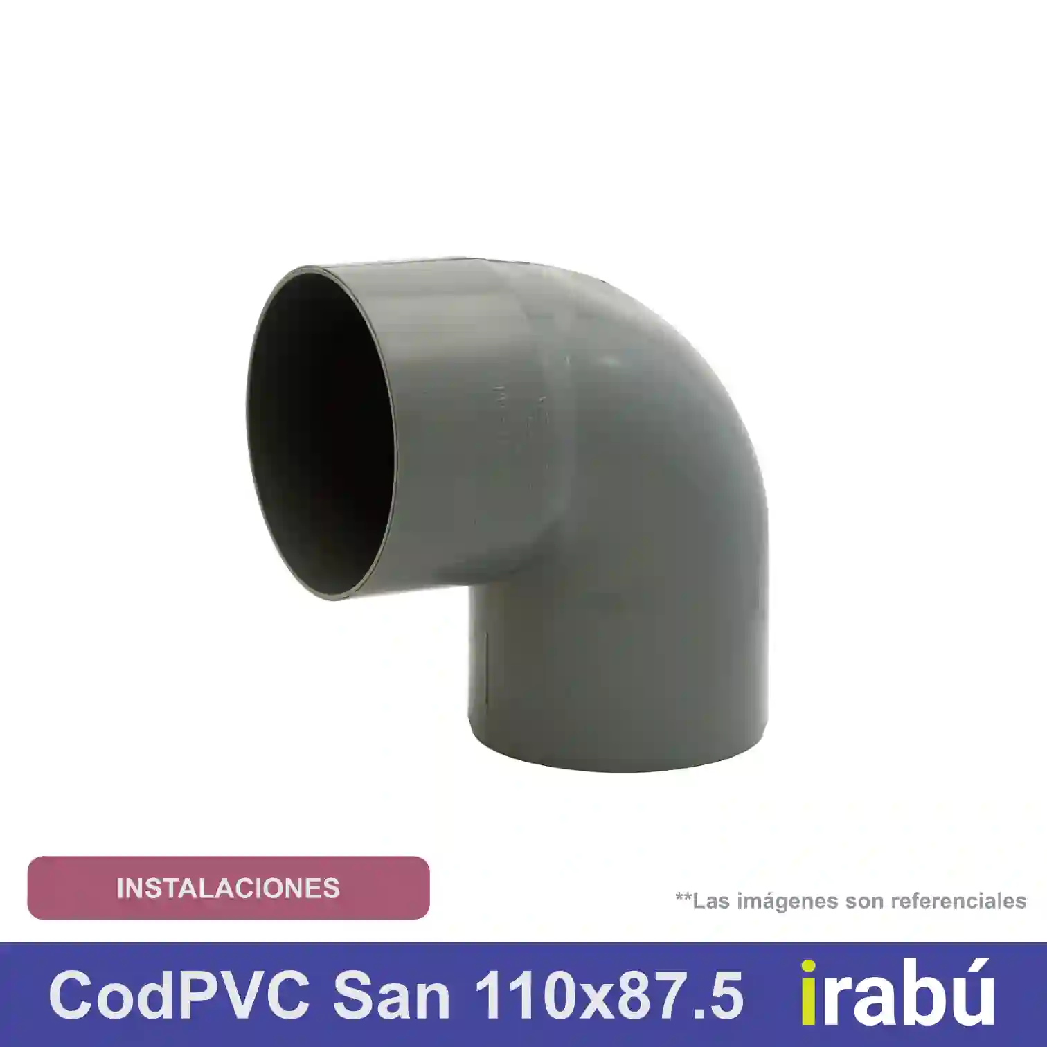 CODO PVC SANITARIO GRIS 110MM 87,5°