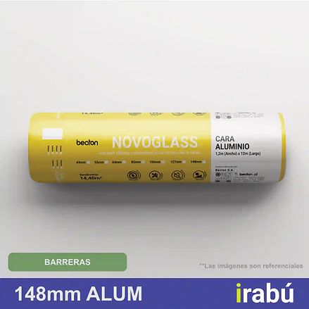 LANA DE VIDRIO ALUM 148 MM 14.4 M2 1