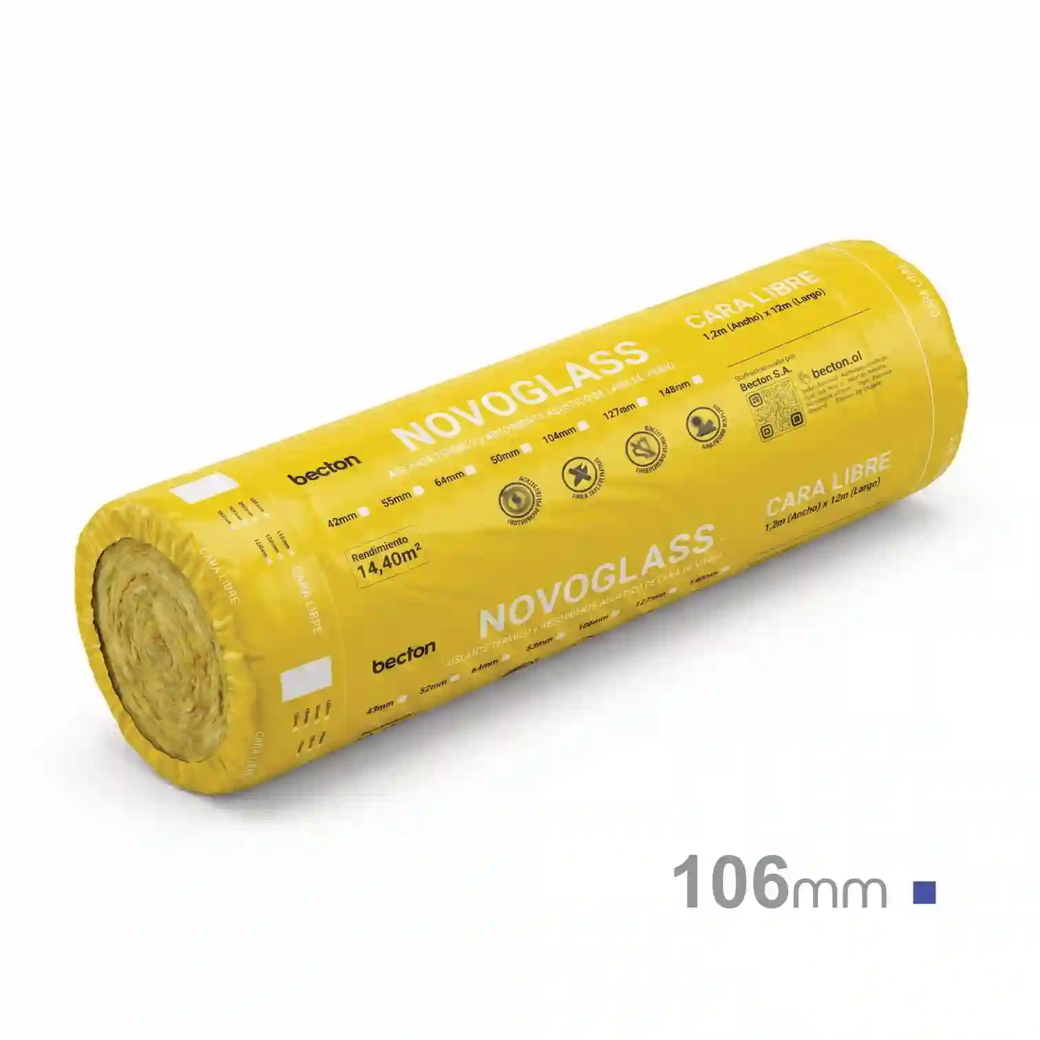 LANA DE VIDRIO LIBRE 106 MM 14.4 M2