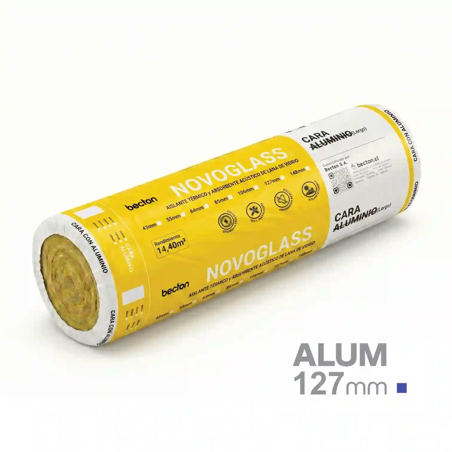 LANA DE VIDRIO ALUM 127 MM 14.4 M2