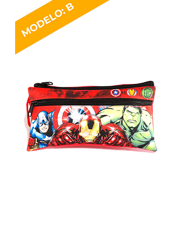 Estuche Doble Cierre Avengers 2 Diseños