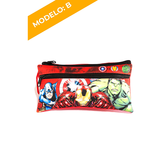 Estuche Doble Cierre Avengers 2 Diseños