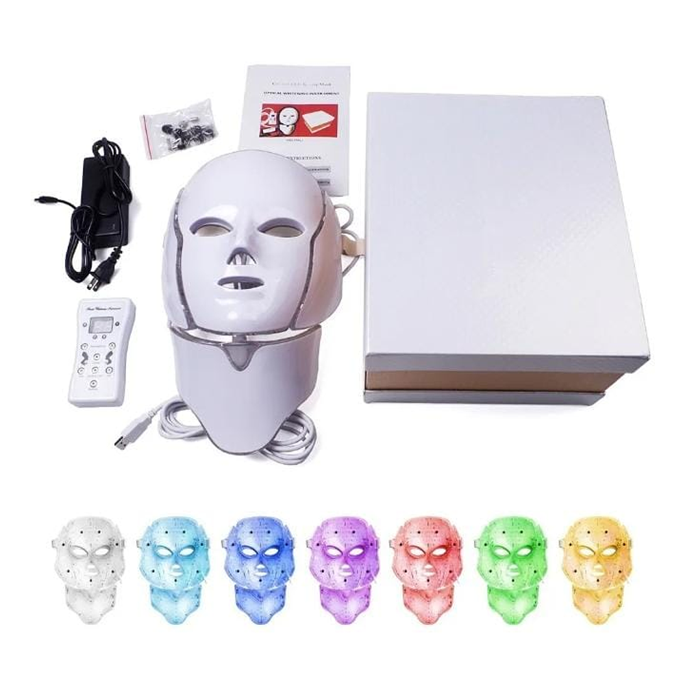 Máscara Led Terapia Facial 7 Colors Led Luz