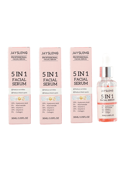 Paquete de 3 Serum Facial Blanqueador de Ácido Hialurónico 5 en 1 JAYSUING