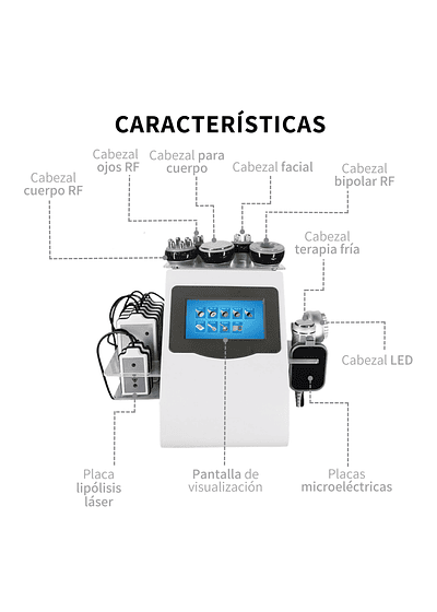 Máquina Cavitación Ultrasónica 9 En 1 40k Lipolaser Reafirmante 