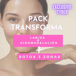 Pack Transforma: Botox 3 zonas + Rinomodelación O Relleno de Labios (elige 1)