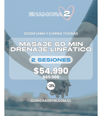 Masaje Drenaje linfático - 2 sesiones