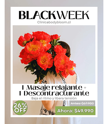 1 Masaje relajante + 1 Descontracturante