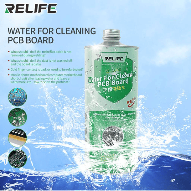 liquido removedor de resina, limpieza pcb. relife rl-1000 2