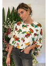 Blusa Corta Manga Tres Cuartos Frutas Zara