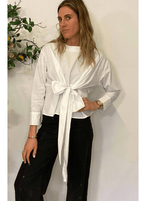 Blusa Blanca Amarras Multiformas Qandra