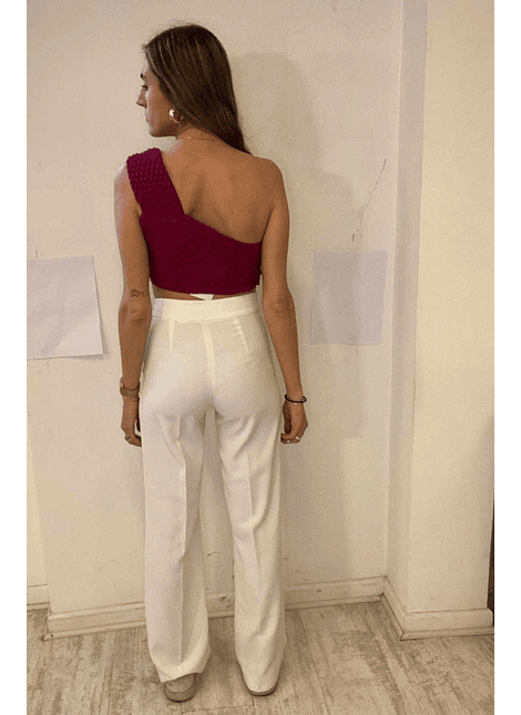 Pantalón Blanco De Tela Talla 34 Zara