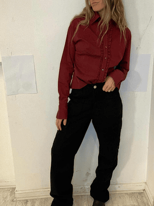 Pantalones Negro Sueltos Cargo Talla 36 Zara