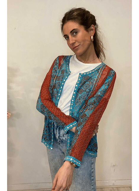 Kimono Indi Calipso Con Rojo Diseños Indi Talla S Tatiane