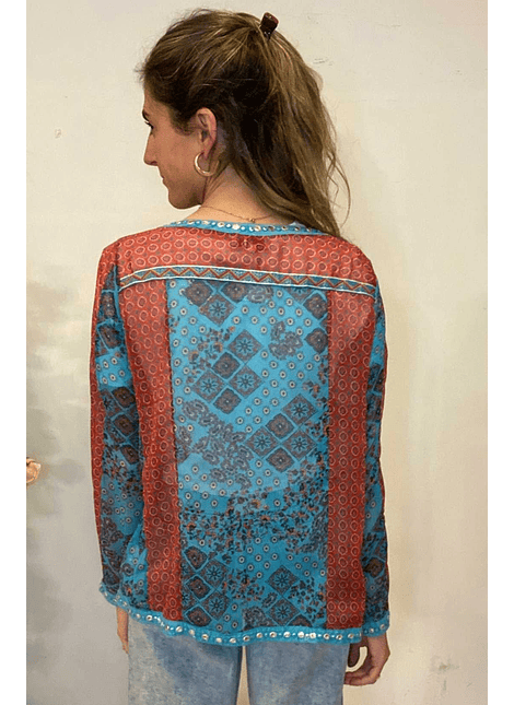 Kimono Indi Calipso Con Rojo Diseños Indi Talla S Tatiane