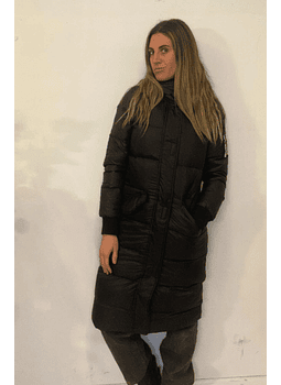 Parka Negra Larga Con Etiqueta Talla XS Hollister 