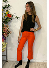 Pantalones De Tela Rojo anaranjado Talla 36 Zara