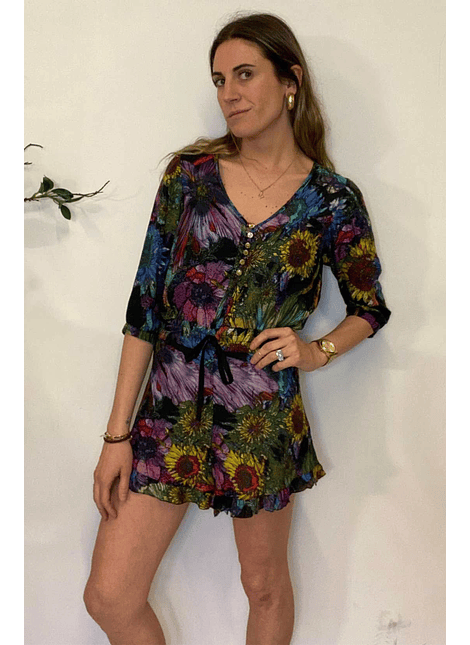 Enterito Short Margaritas Talla XS Paulita Errazuriz