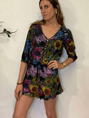 Enterito Short Margaritas Talla XS Paulita Errazuriz