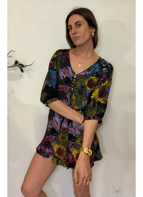 Enterito Short Margaritas Talla XS Paulita Errazuriz