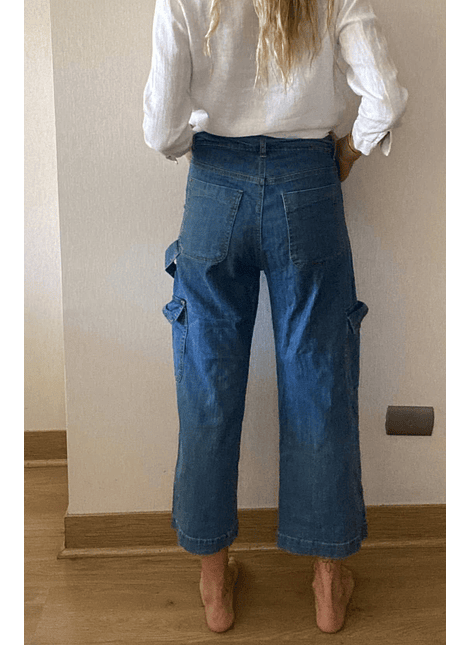 Pantalones Jeans Cargo Midi Amarra Talla 40 Basement 