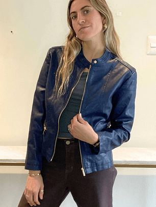 Chaqueta Ecocuero Azul Talla S S.Cocci