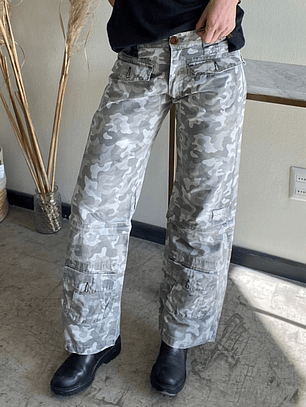 Pantalones Militares Tiro Bajo Rectos Talla 36 Roll Arg 