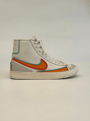 Zapatillas Caña Alta Blancas Check Naranjo Talla 39/40 (25,5 cm)