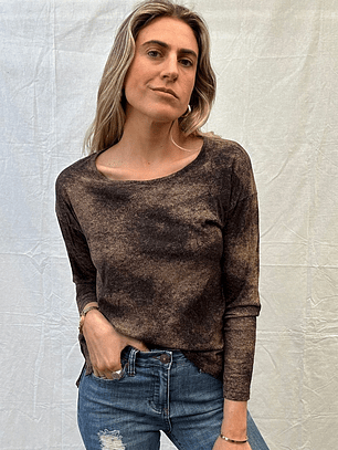 Polera Negra Manchada Café Talla M Express