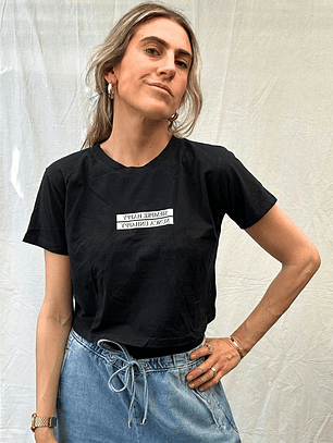 Polera Negra Siempre Happy Nunca Unhappy Talla S Generation Me