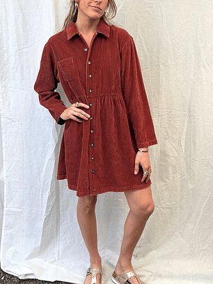 Vestido Terracota Cotele Talla M J.JILL