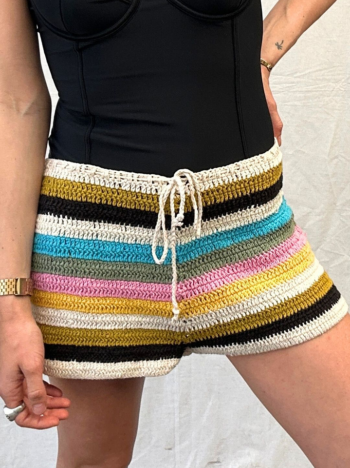 Short Tejido Rayas de Colores Talla M Zara 1