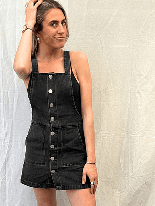 Vestido Jardinera Jeans Negra Talla XS Americanino