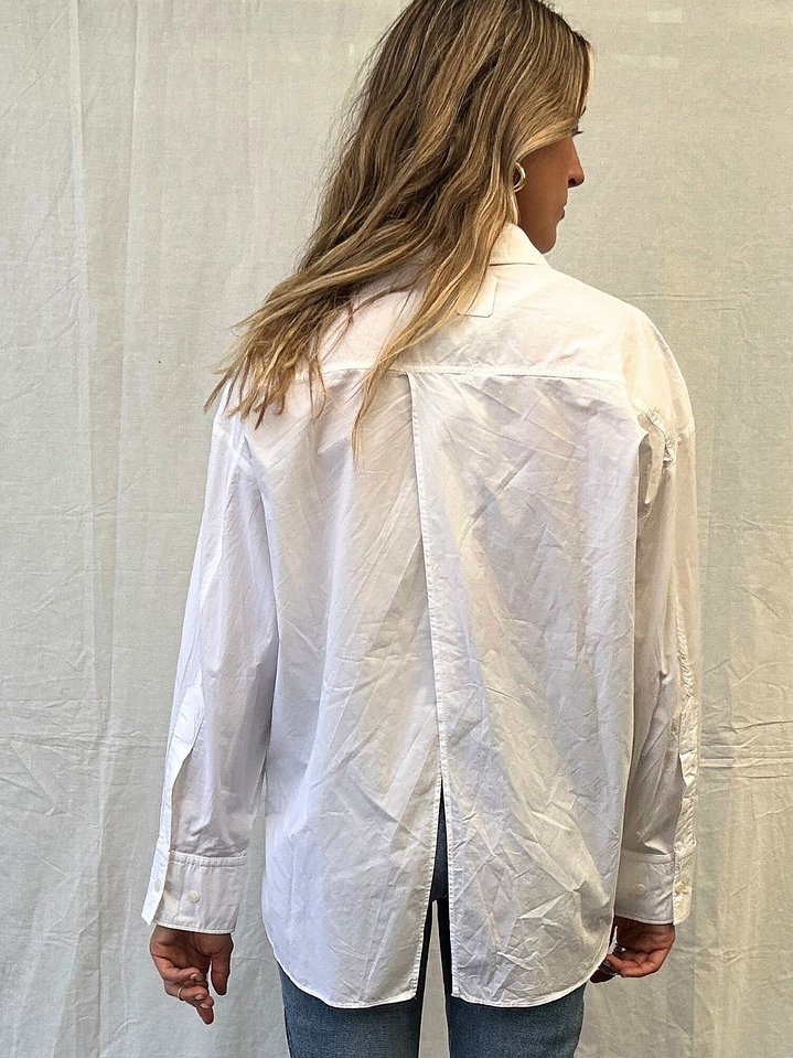 Blusa Blanca Espalda Cruzada Talla M Zara  2