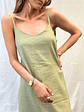 Vestido Lino Verde Claro Midi (Es como talla M) - thumbnail 1