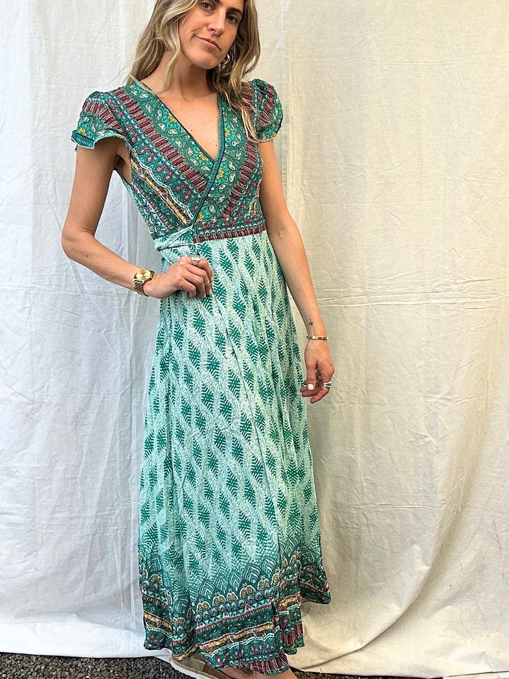 Vestido Verde Diseños Indi Amarras Que se Cruzan  4