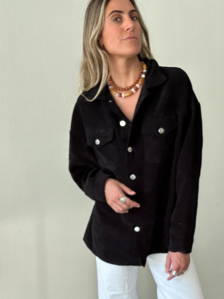 Sobrecamisa Negra Cotelé Delgado Talla M 1