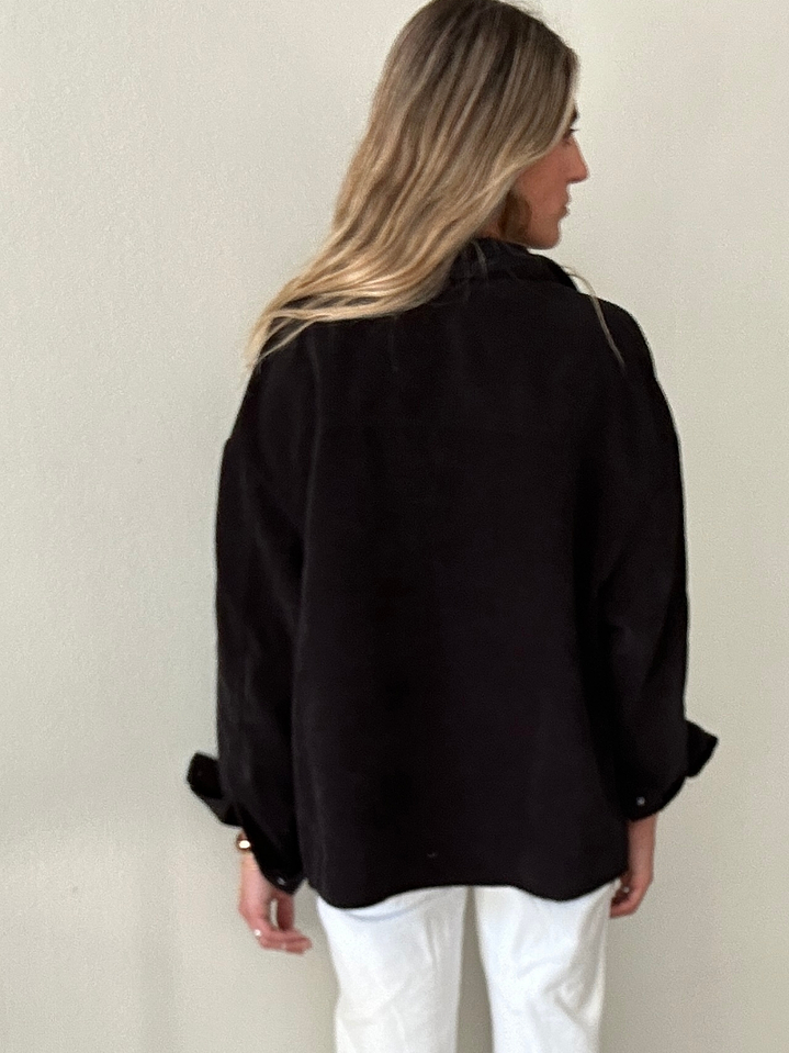 Sobrecamisa Negra Cotelé Delgado Talla M 3