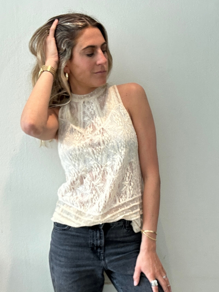 Polera Halter Blanco Invierno Boho Talla XS Free People 3