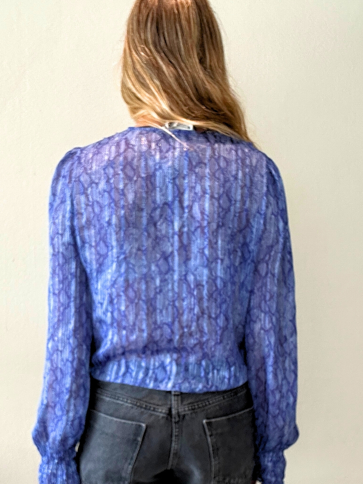 Blusa Diseños Print Azul/Morado Talla M Zara 3