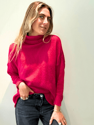 Chaleco Fucsia Cuello Alto Talla S Oversize Mango 