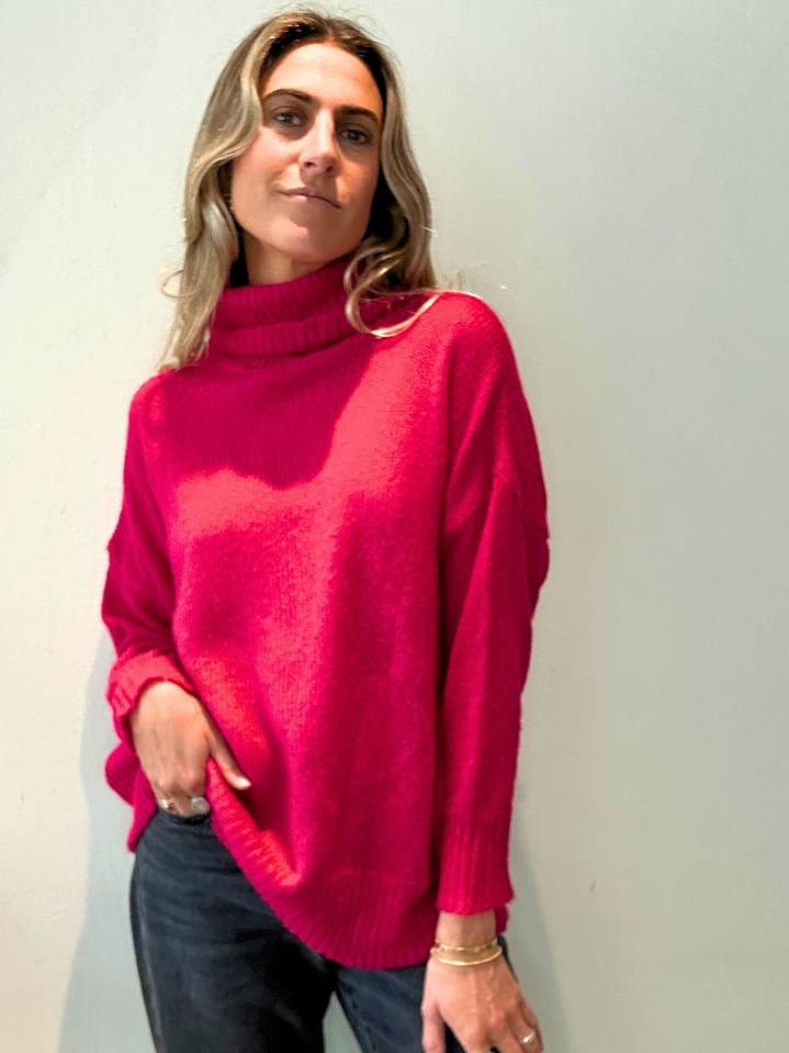 Chaleco Fucsia Cuello Alto Talla S Oversize Mango  2