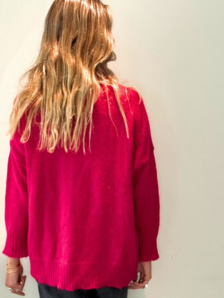 Chaleco Fucsia Cuello Alto Talla S Oversize Mango  3