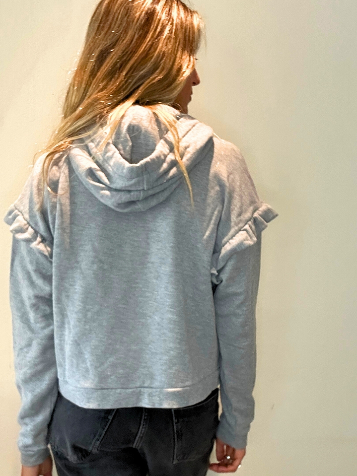 Polerón Gris Canguro Vuelos en Los Hombros y Bolsillos Talla S Topshop 2