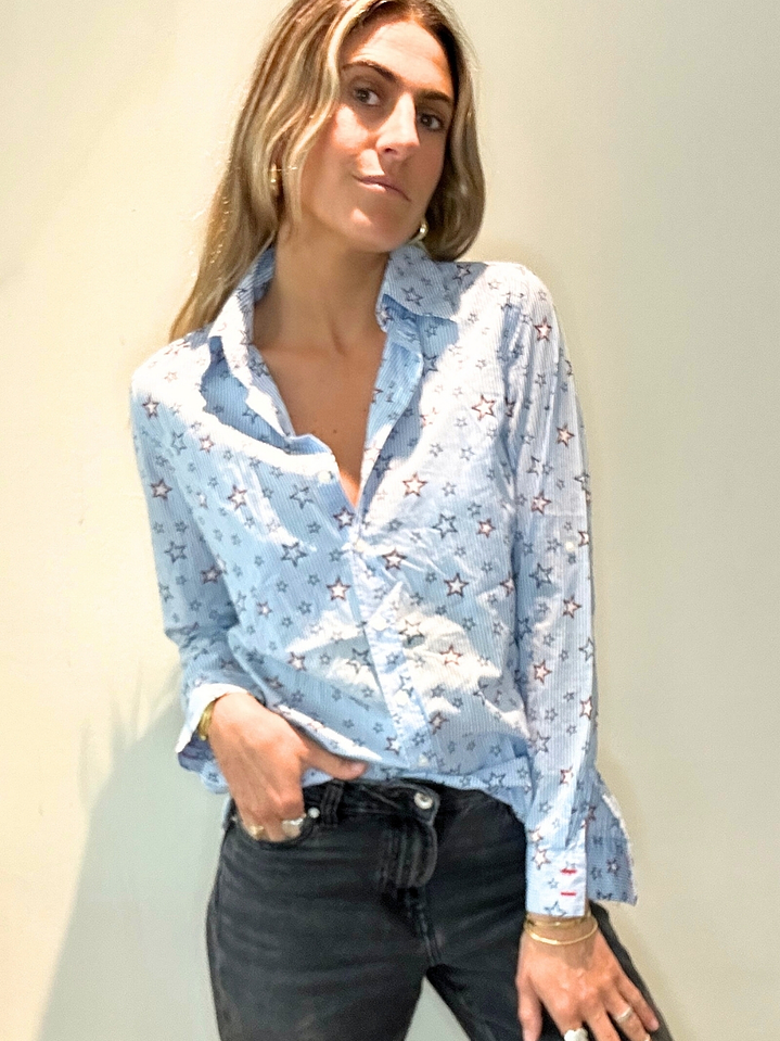 Blusa O Blusón Rayas Blanco/celeste Estrellas LOVE MY TAIFUN 3