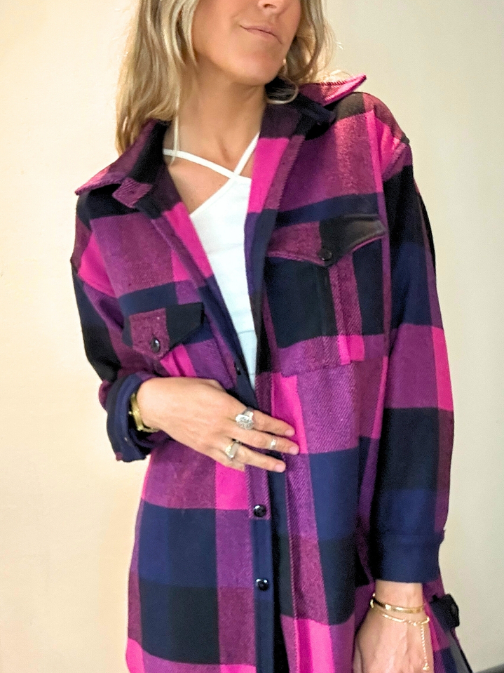 Chaqueta Sobre Camisa Paño Larga Cuadrille Neutro 4