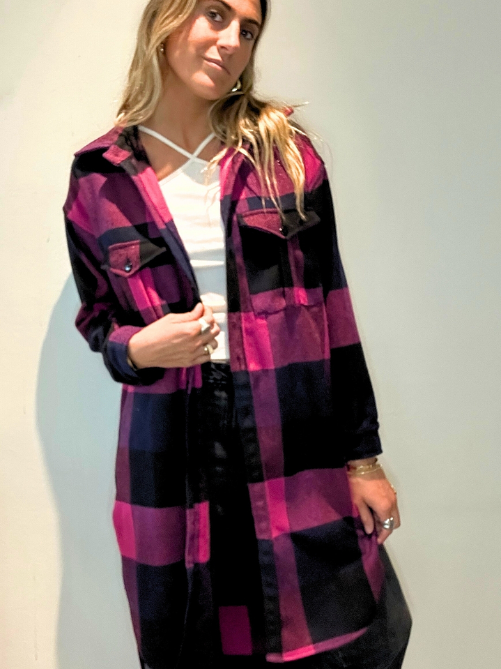 Chaqueta Sobre Camisa Paño Larga Cuadrille Neutro 5